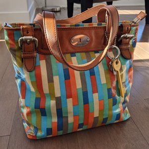 Fossil Multicolor Large Vinyl Bag